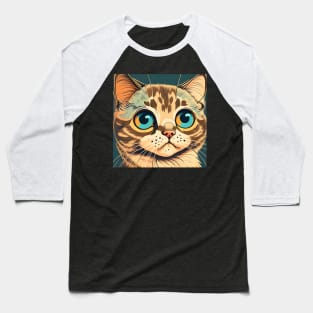 Amazing Cat Face - Funny Cats Baseball T-Shirt